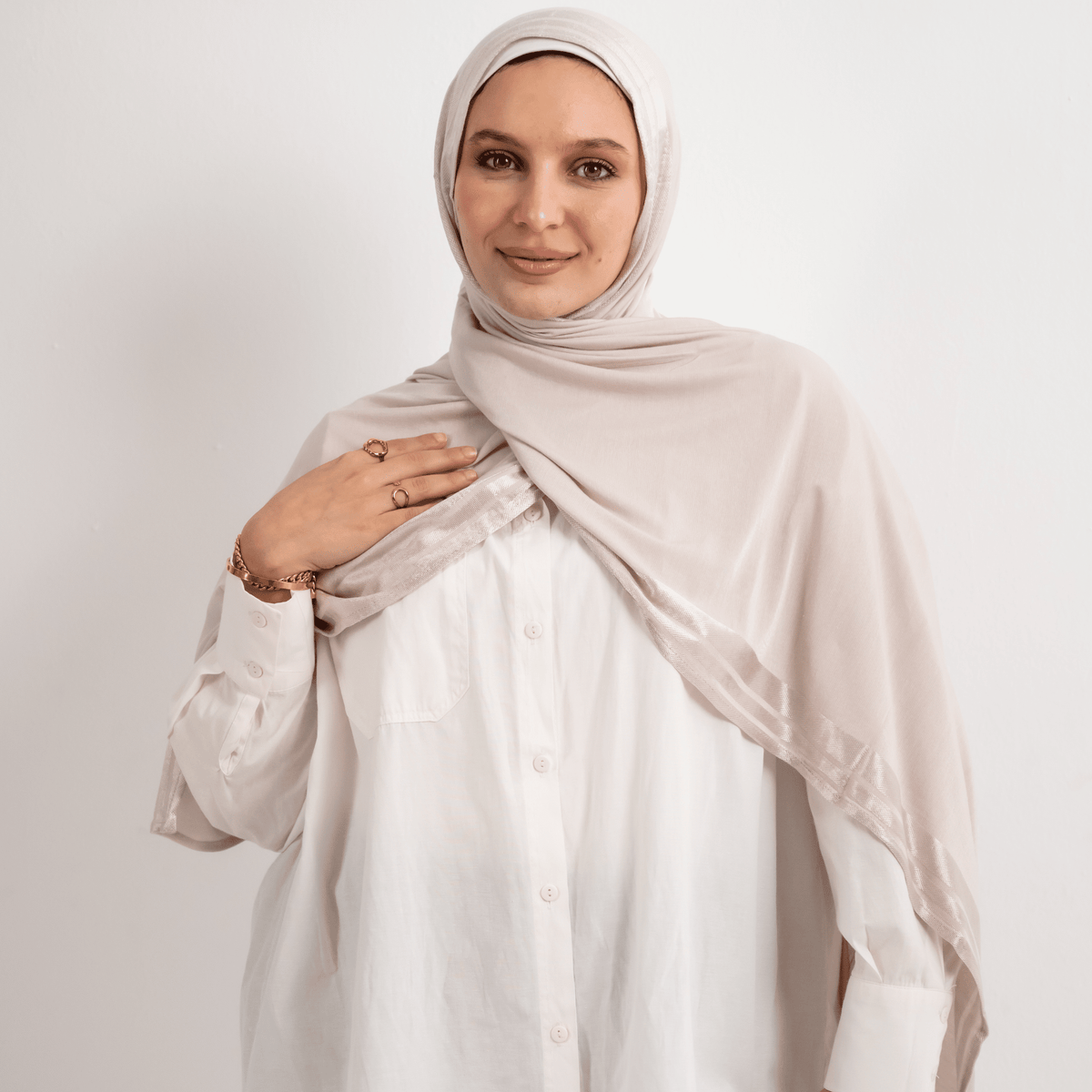 Cotton Satin Blend Scarf