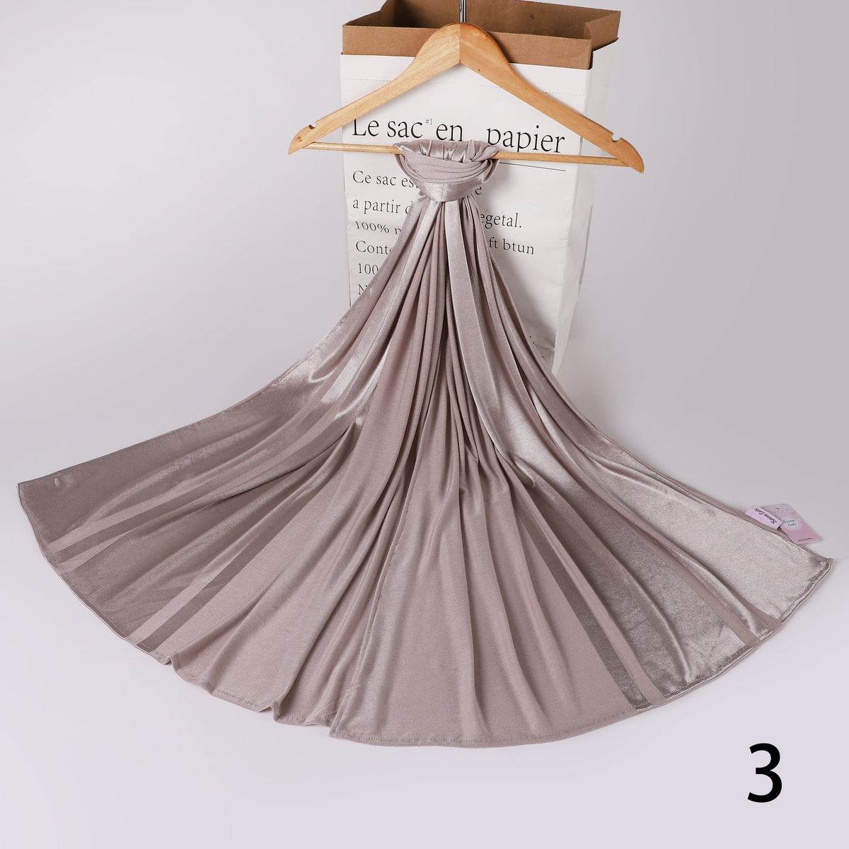 Cotton Satin Panel Scarf