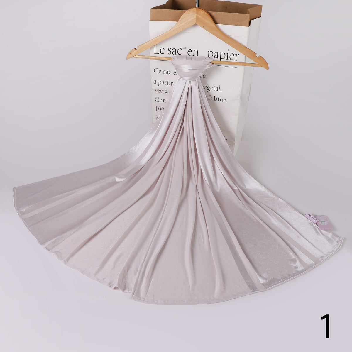 Cotton Satin Panel Scarf