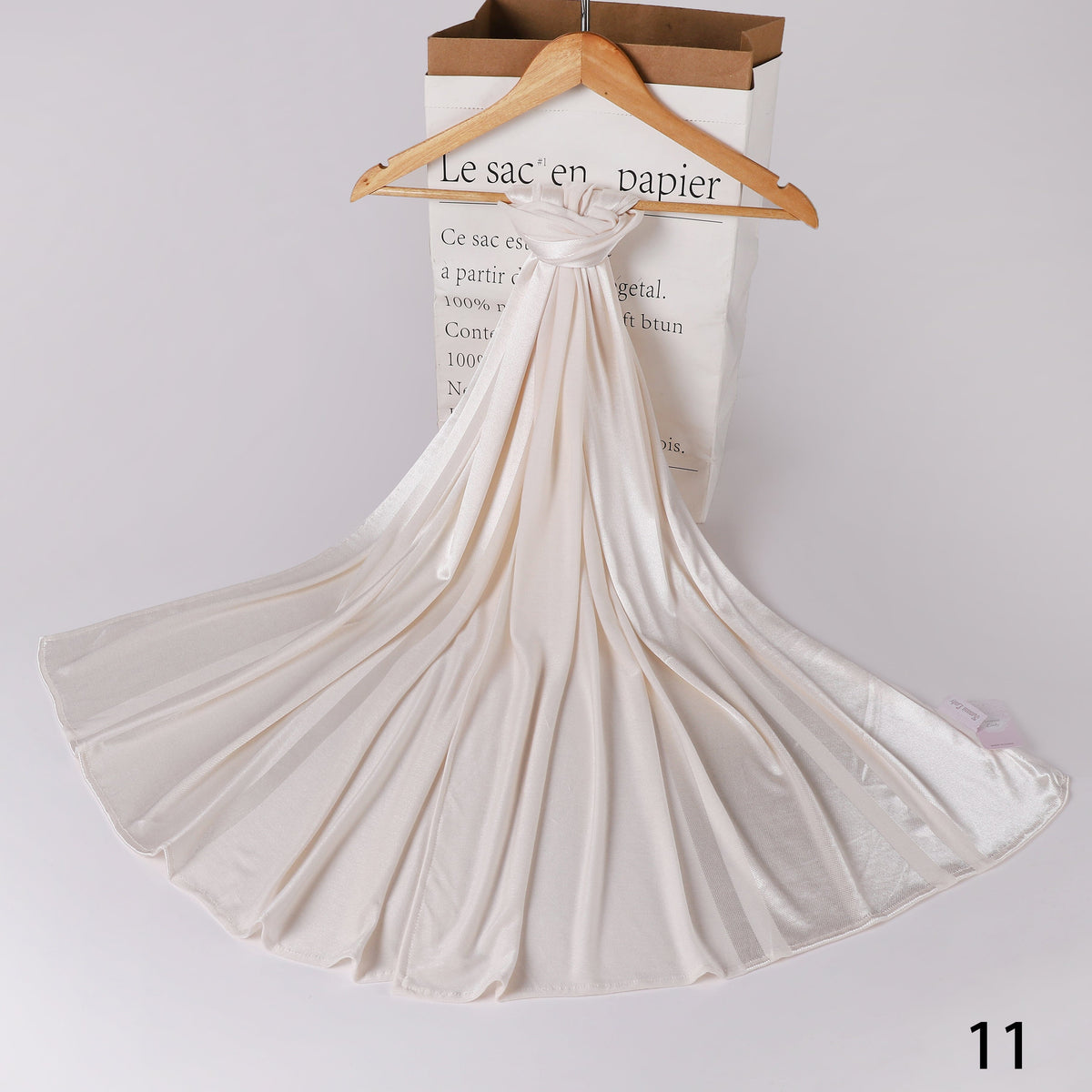 Cotton Satin Panel Scarf