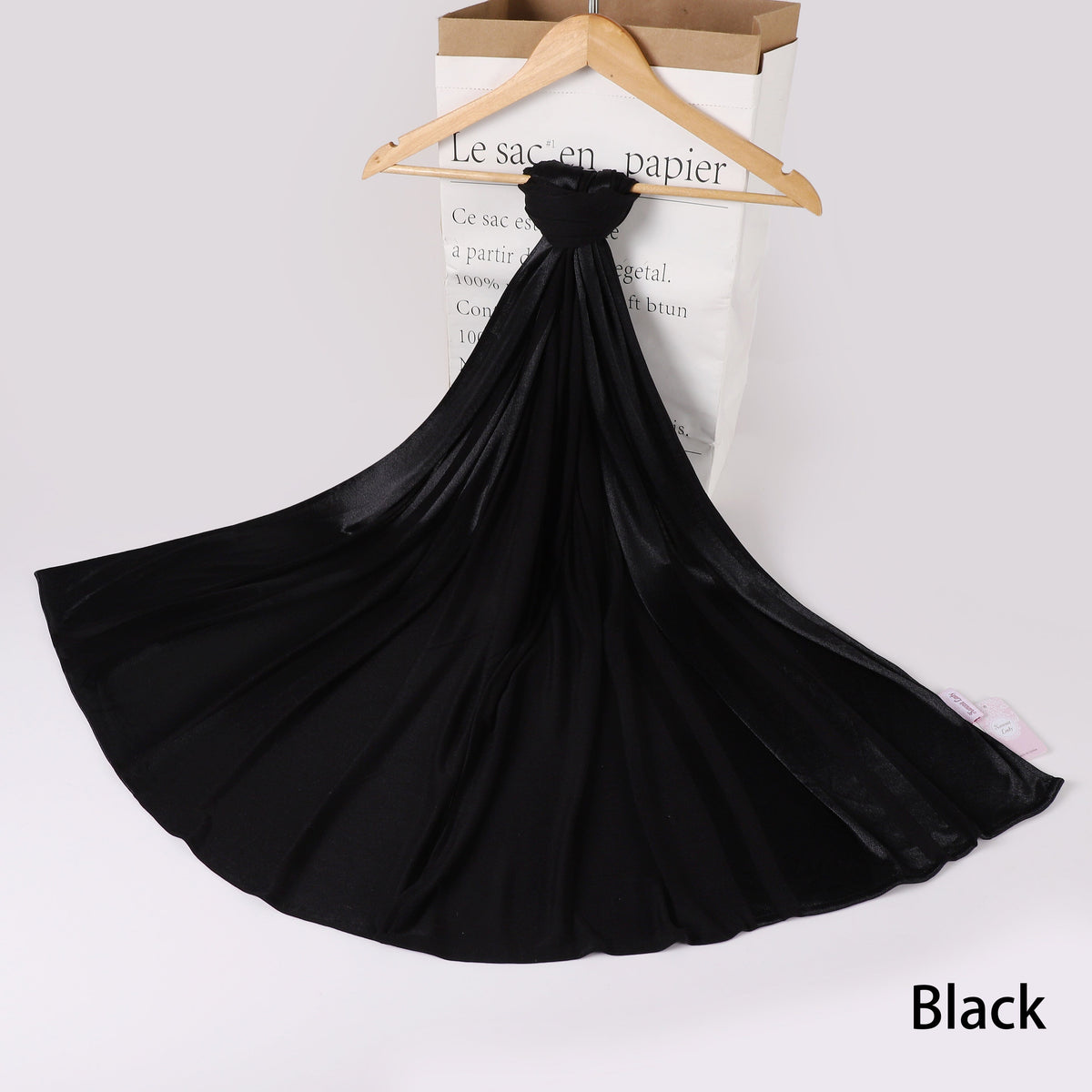 Cotton Satin Panel Scarf