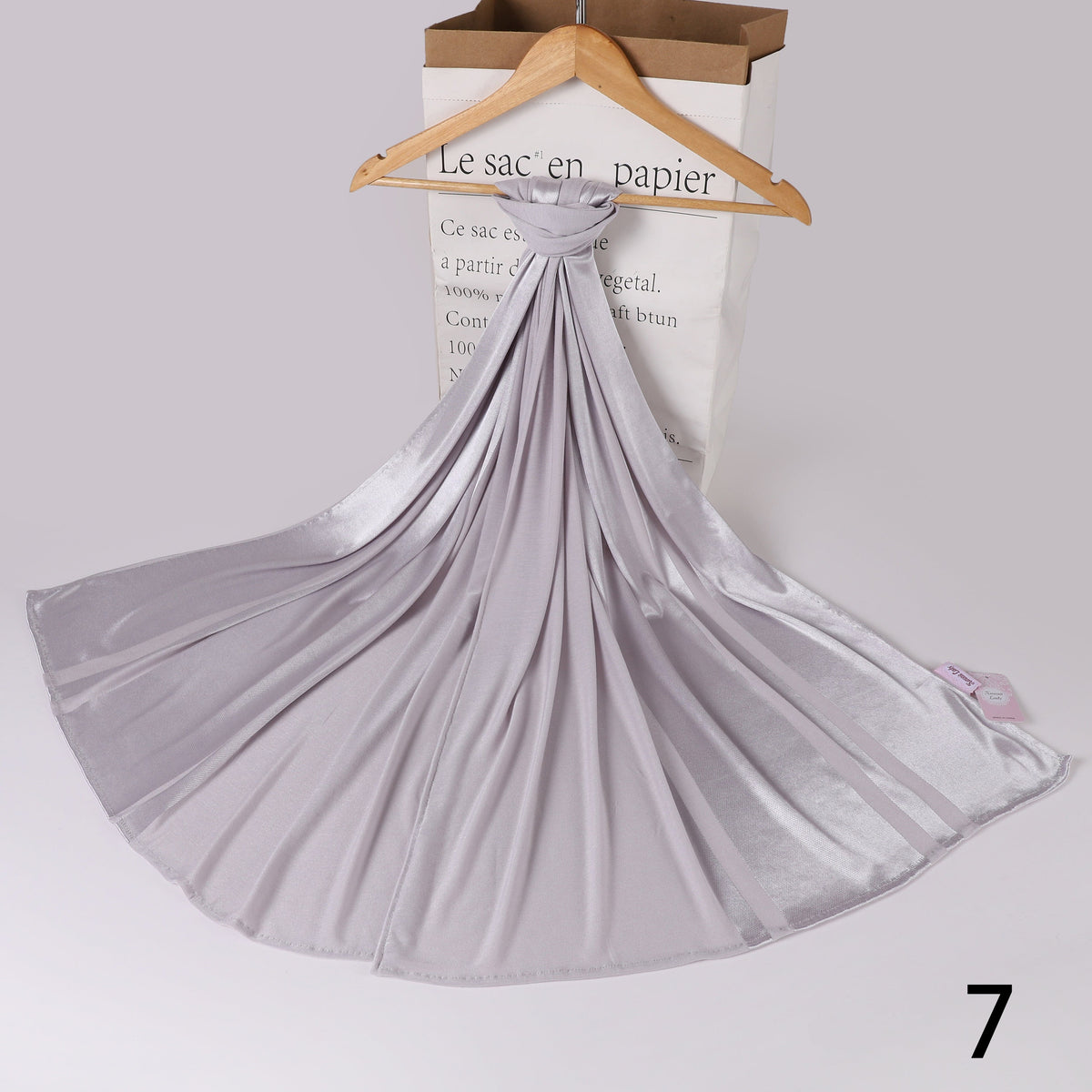 Cotton Satin Panel Scarf