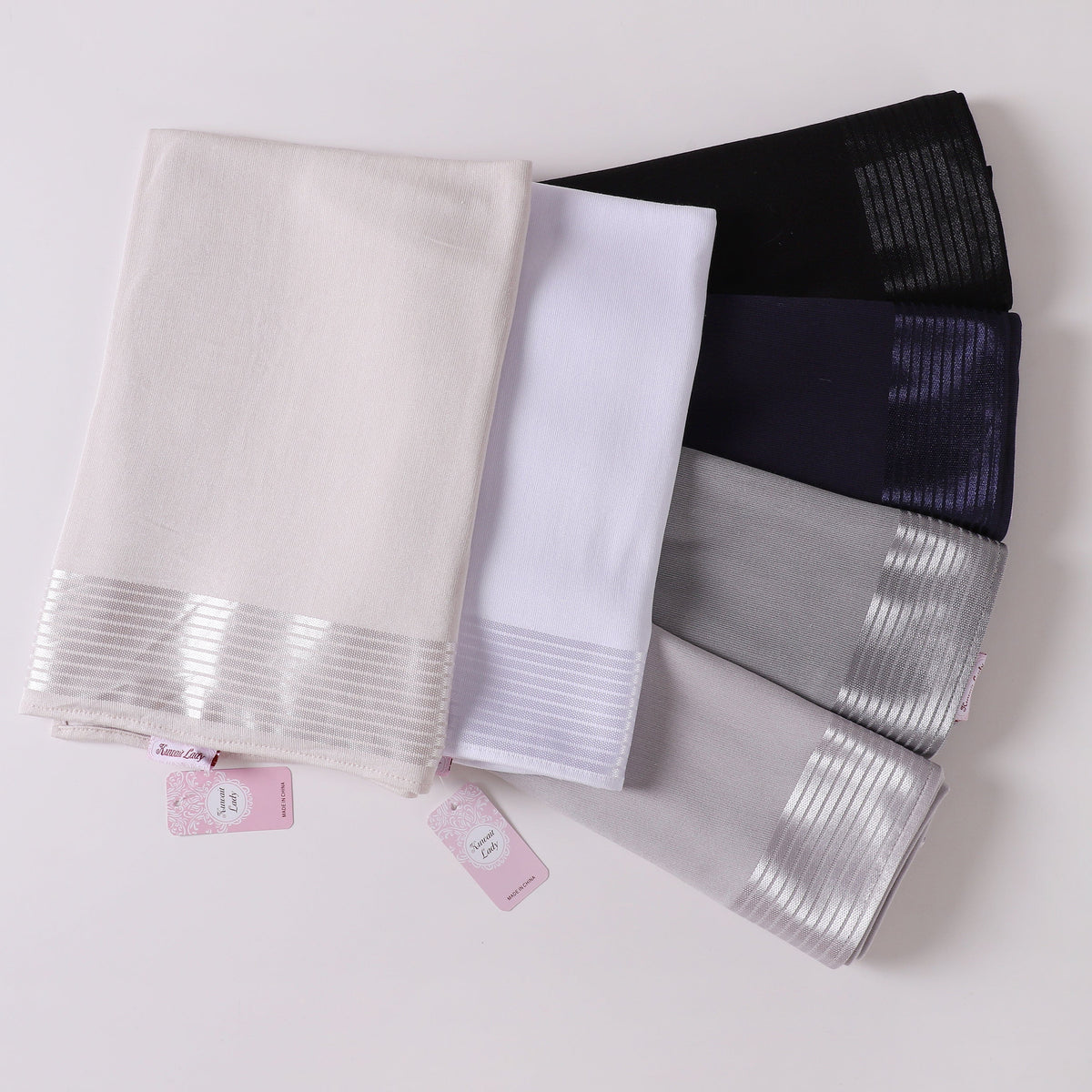 Cotton Satin Stripes Scarf