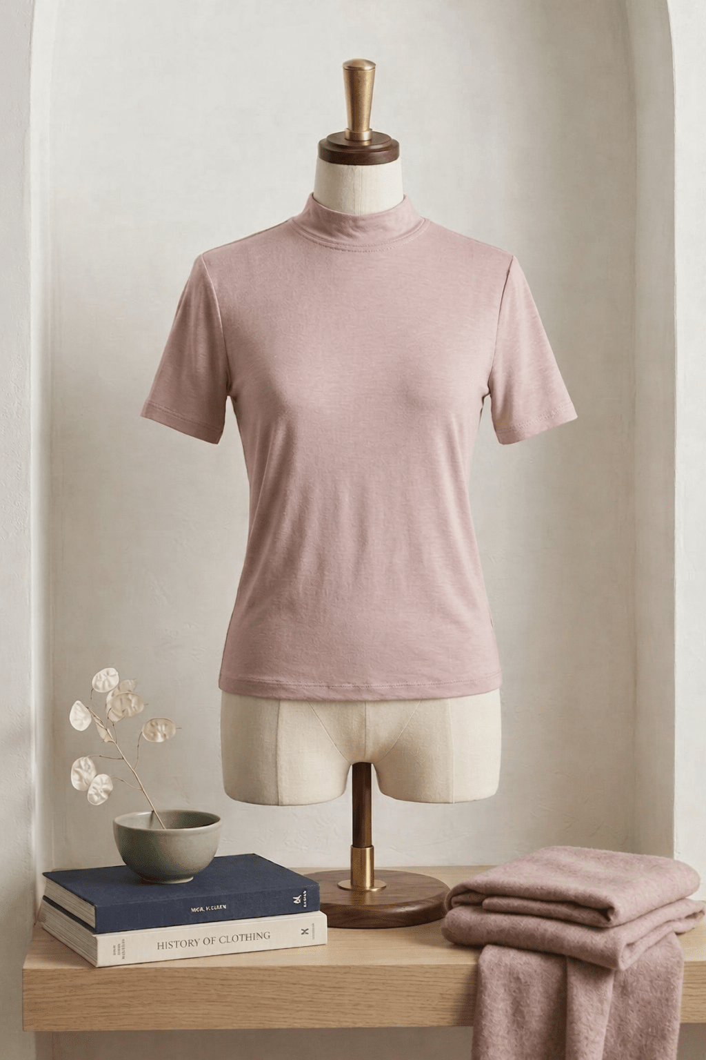 Cotton T-shirt Half Sleeves (High Neck)