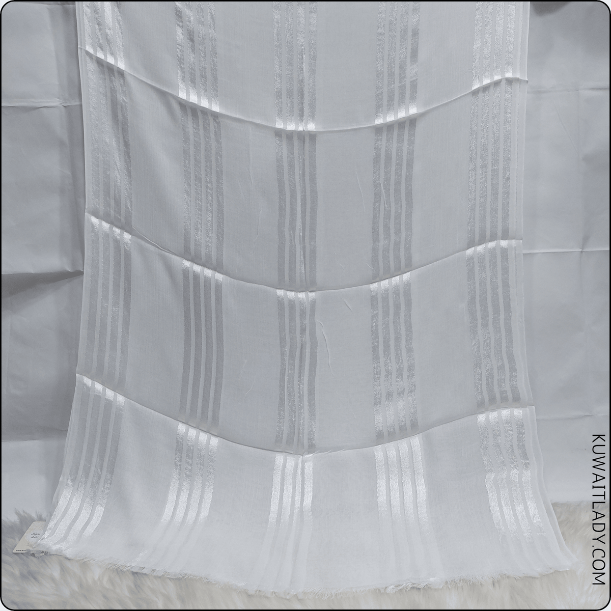 Fourfold Satin Strip Linen Scarf