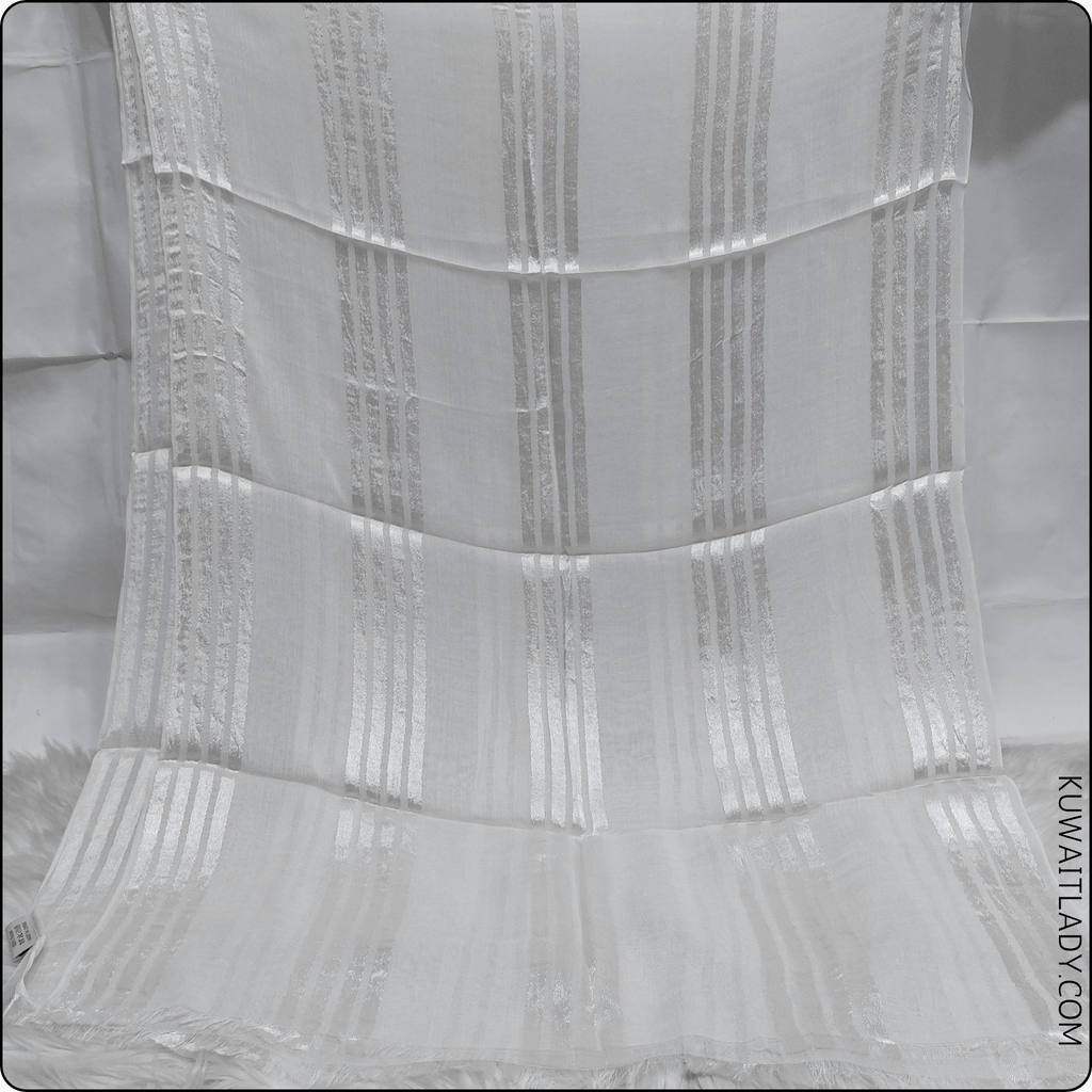 Fourfold Satin Strip Linen Scarf