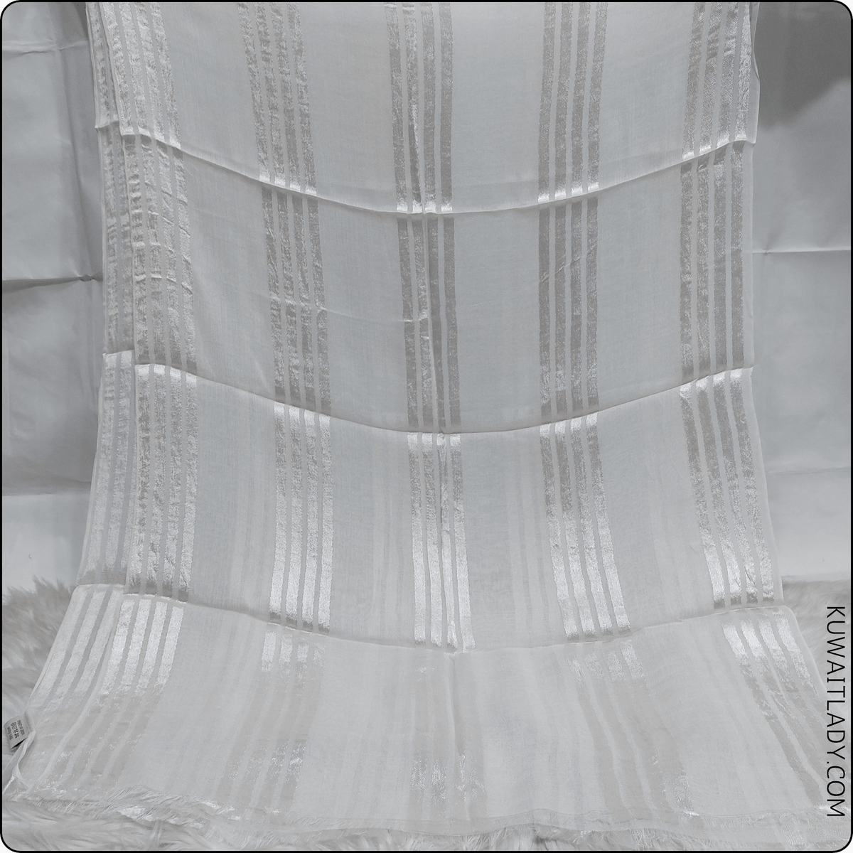 Fourfold Satin Strip Linen Scarf