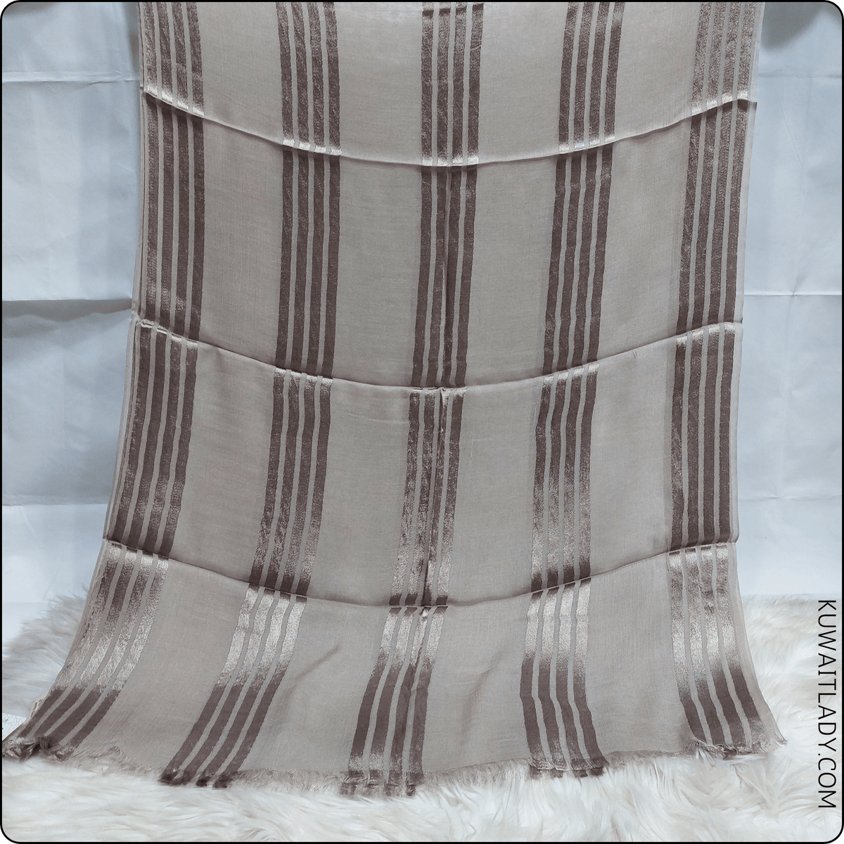 Fourfold Satin Strip Linen Scarf