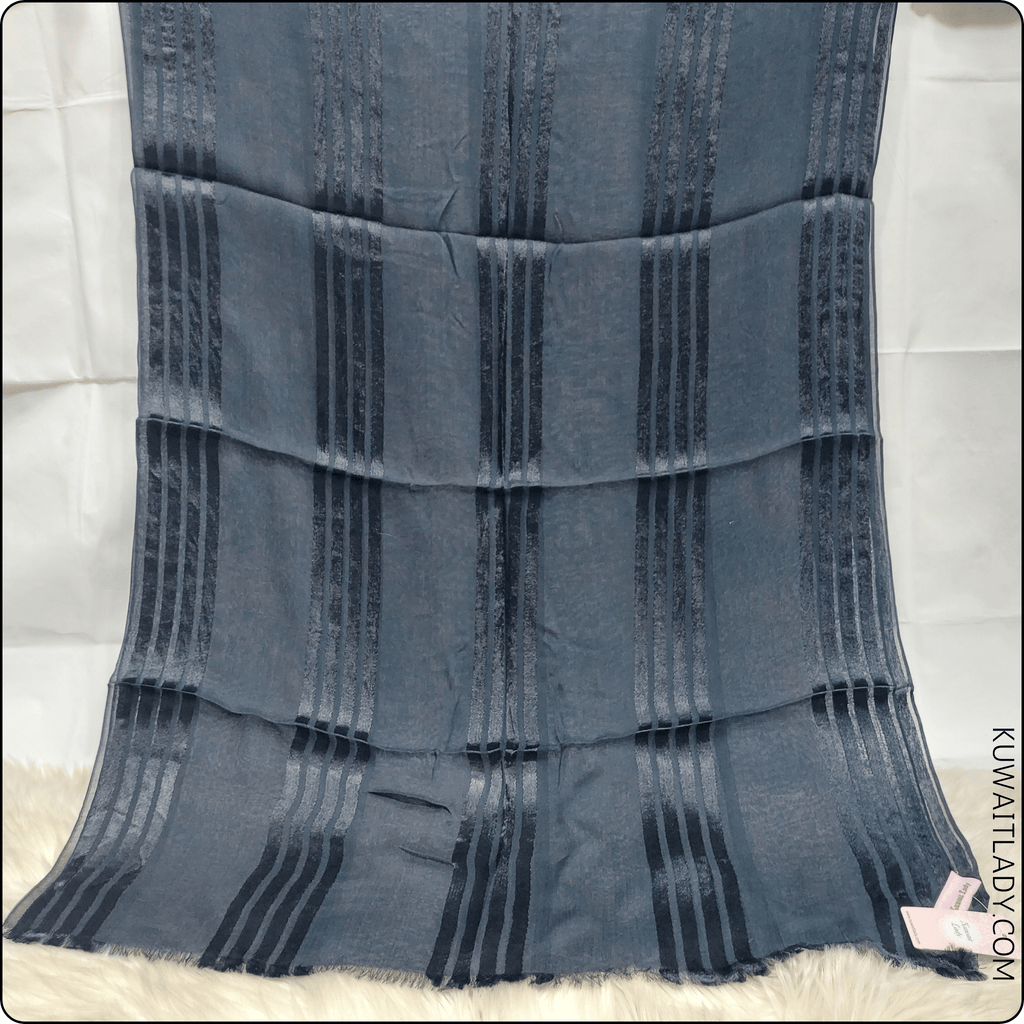 Fourfold Satin Strip Linen Scarf
