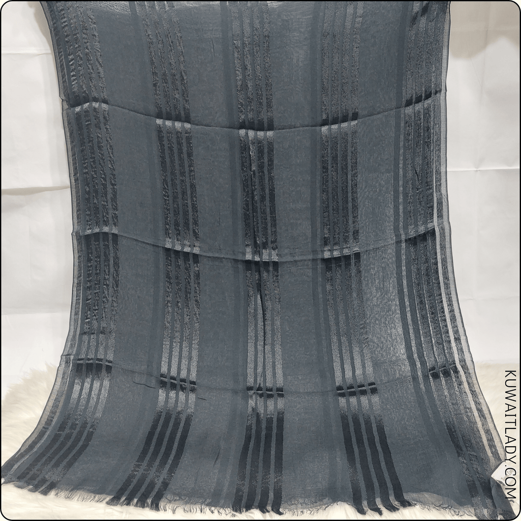 Fourfold Satin Strip Linen Scarf