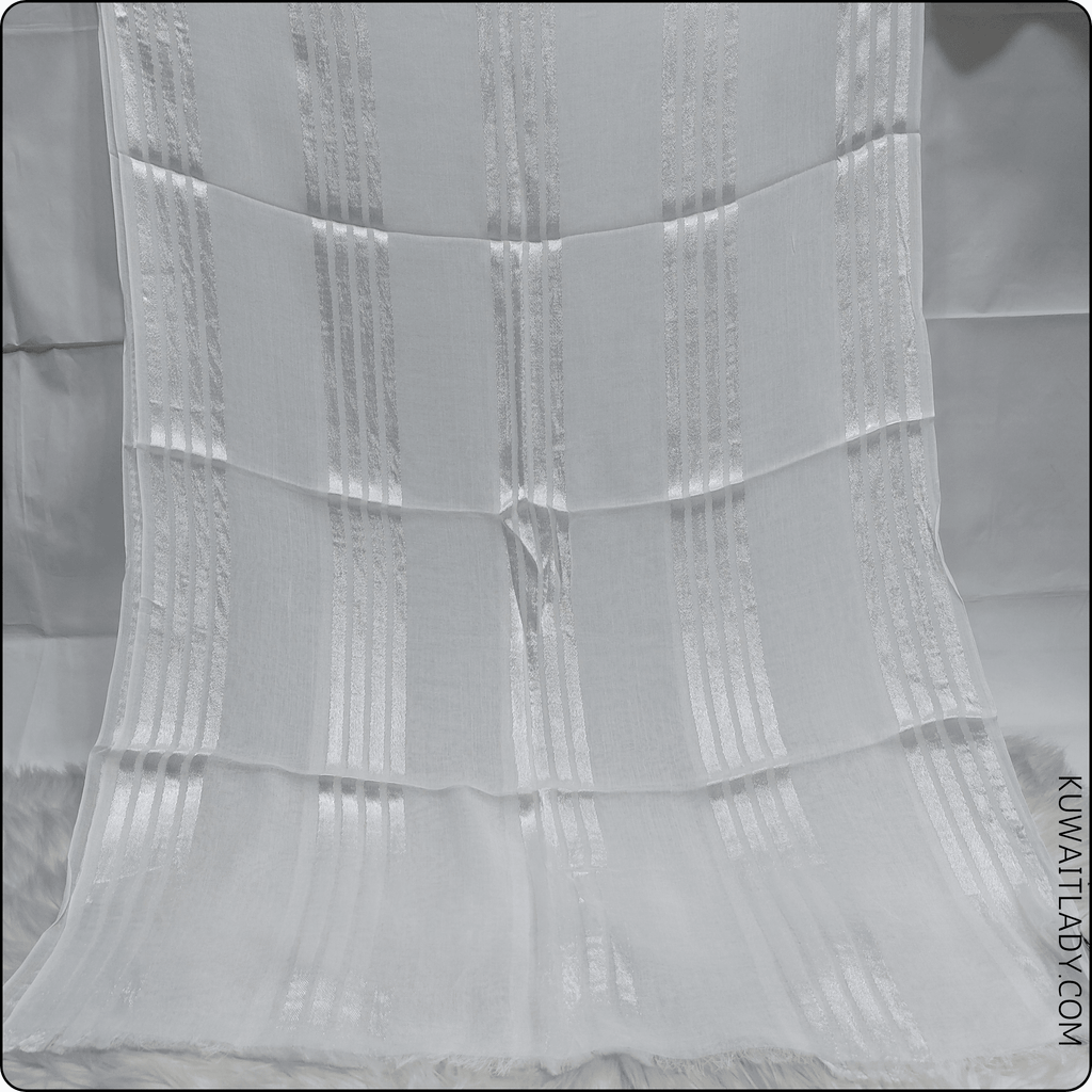 Fourfold Satin Strip Linen Scarf