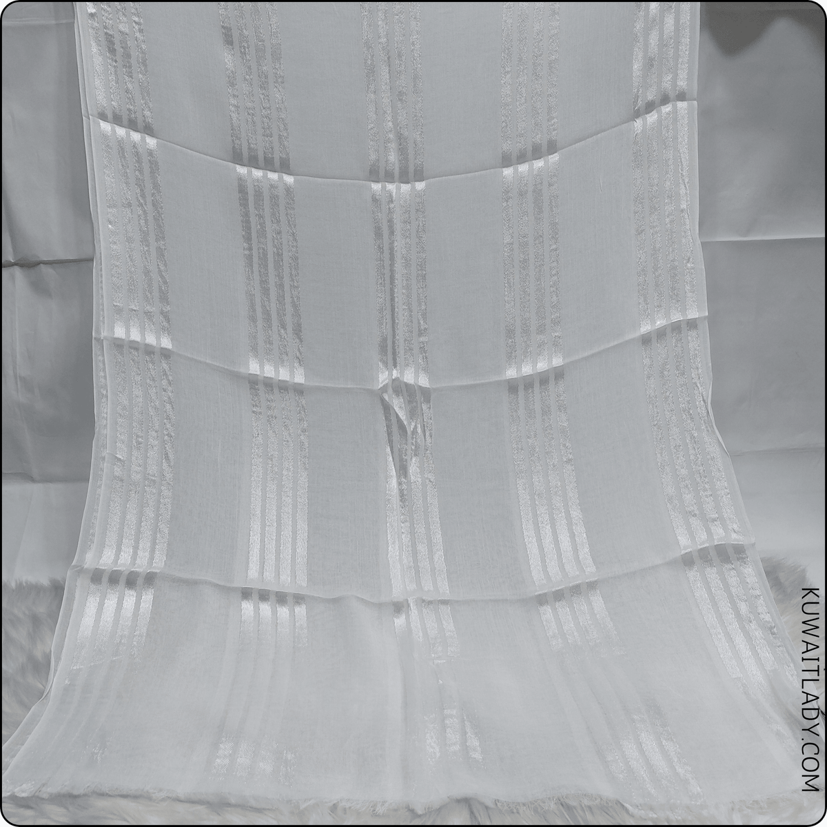 Fourfold Satin Strip Linen Scarf