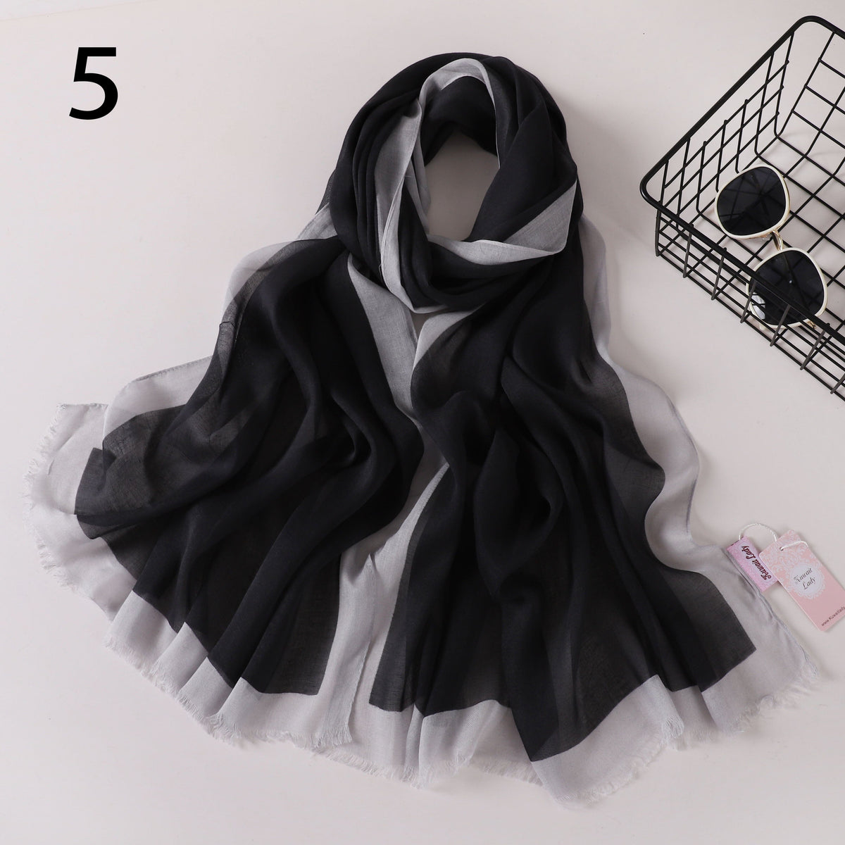Frame Border Linen Scarf