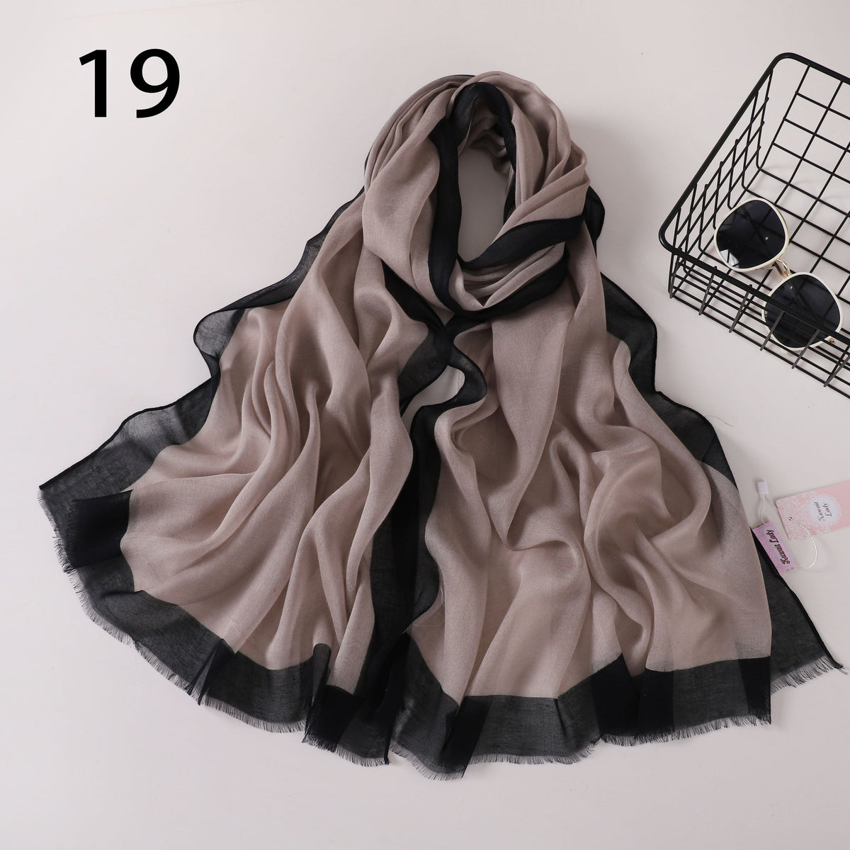 Frame Border Linen Scarf