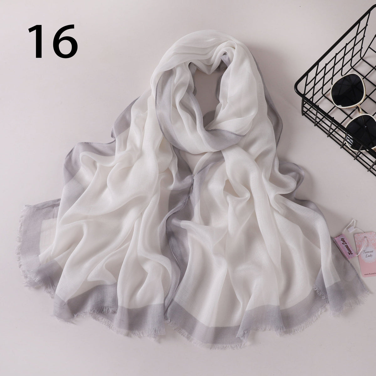 Frame Border Linen Scarf