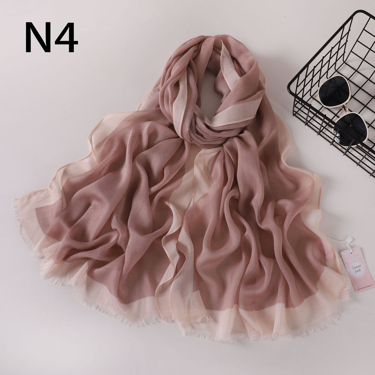 Frame Border Linen Scarf