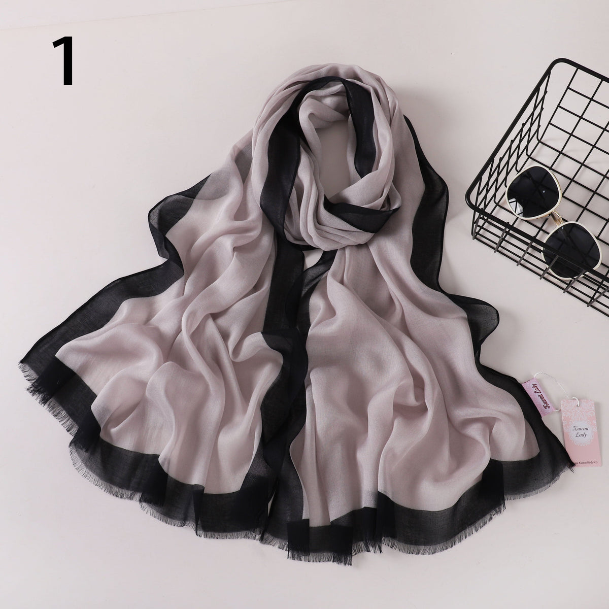 Frame Border Linen Scarf