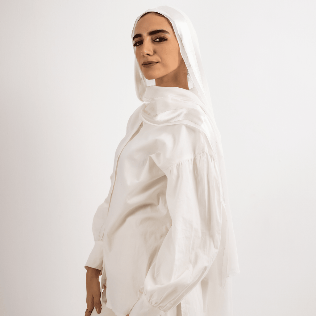 Golden Touch Satin Linen Scarf