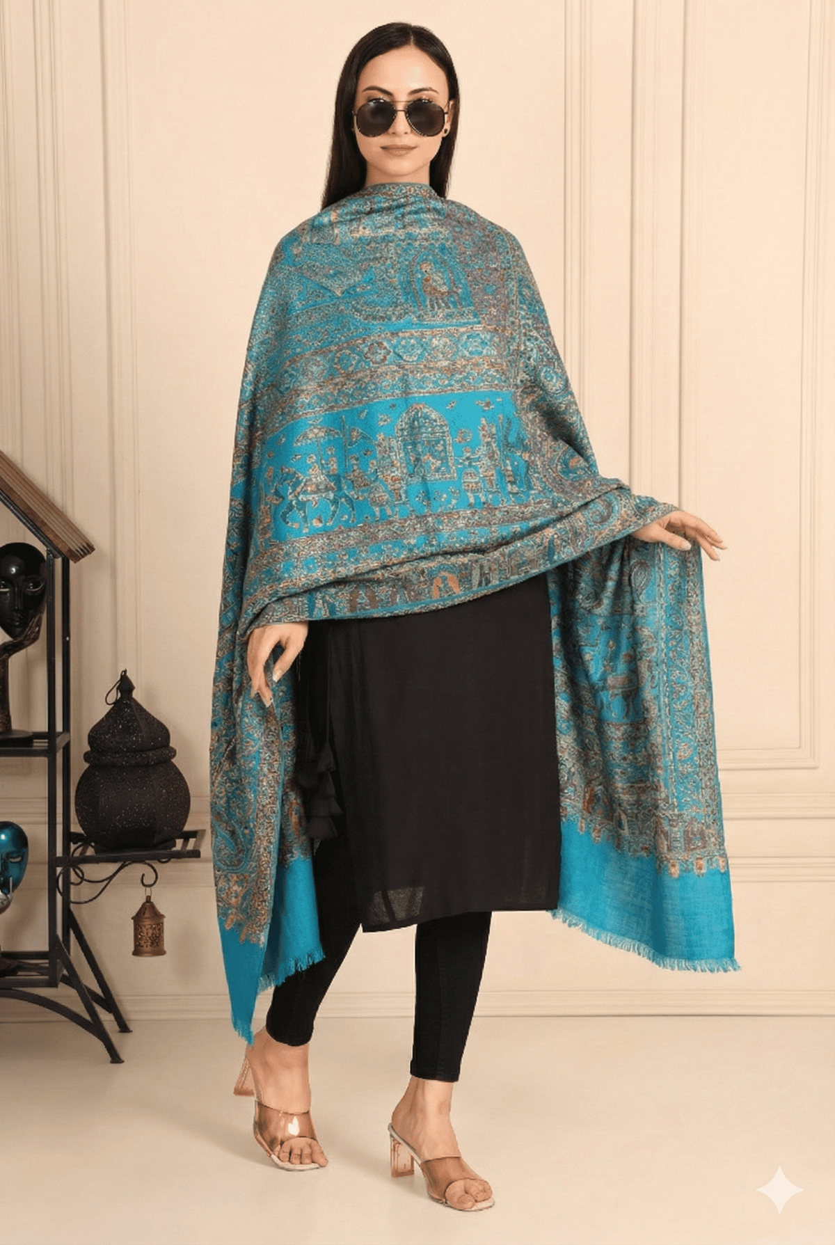 Indian Print Kashmiri Shawl