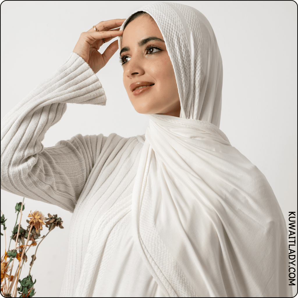 وشاح قطني مطاطي بنقشة الجاكار
