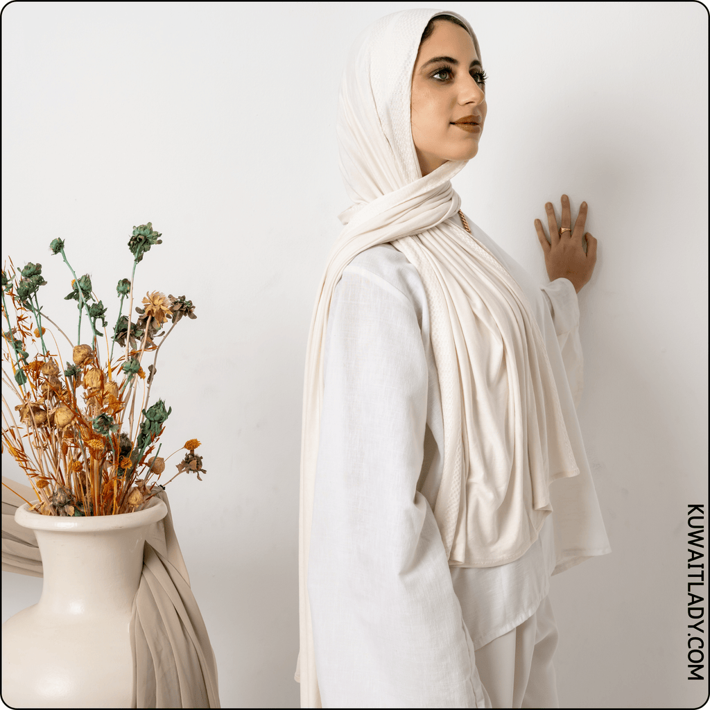 وشاح قطني مطاطي بنقشة الجاكار