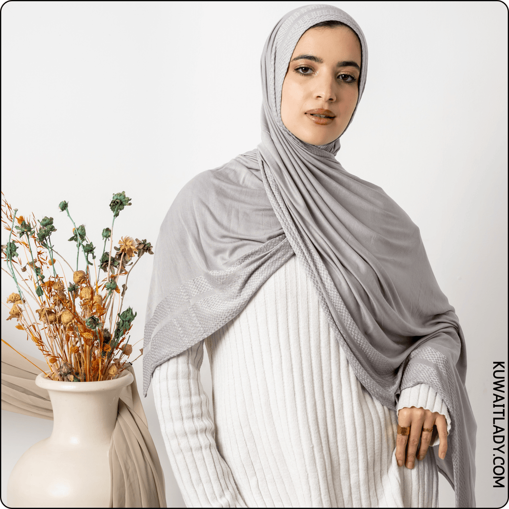 وشاح قطني مطاطي بنقشة الجاكار