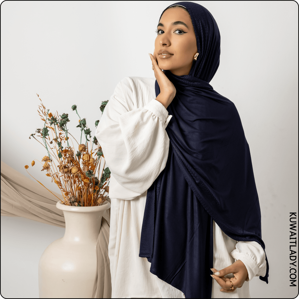 وشاح قطني مطاطي بنقشة الجاكار