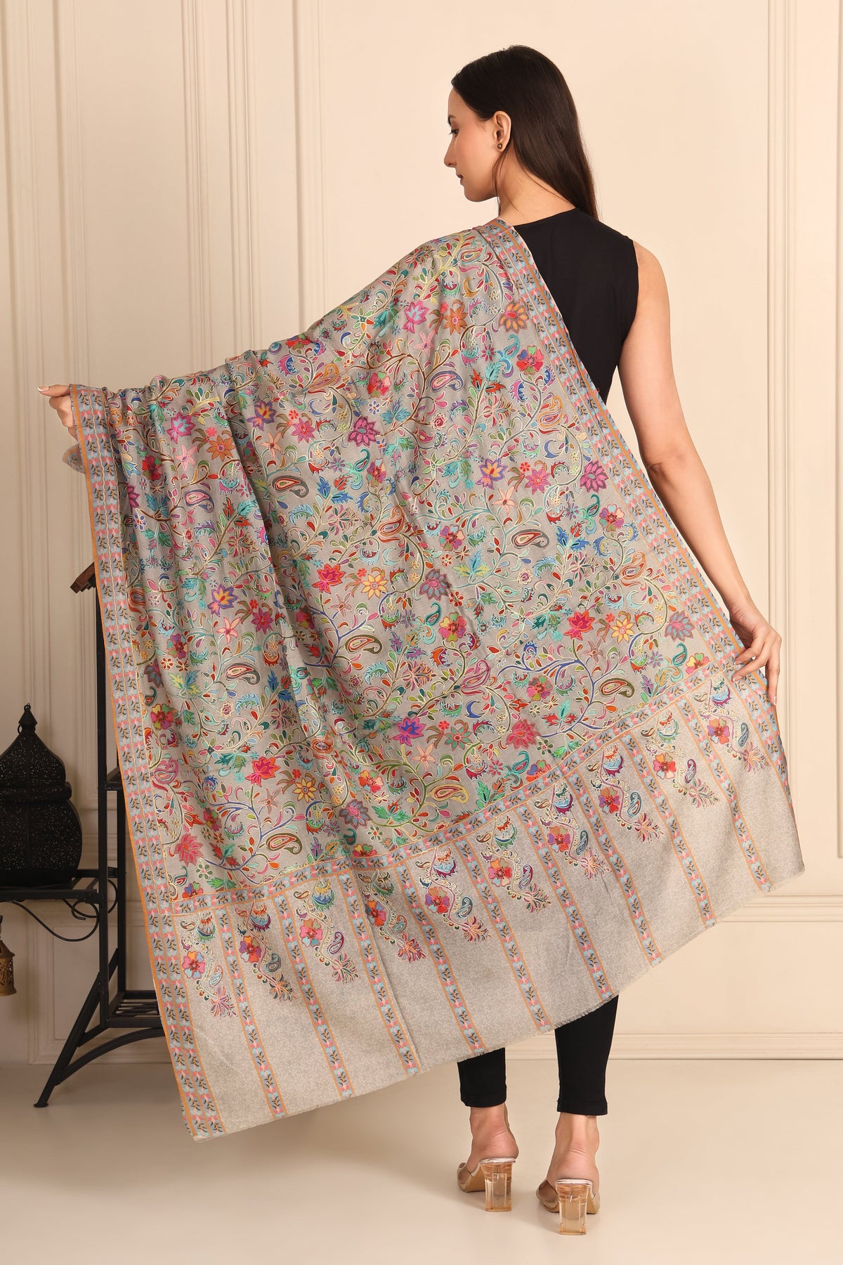 Kalamkari Pashmina Blend Shawl – Art Flow