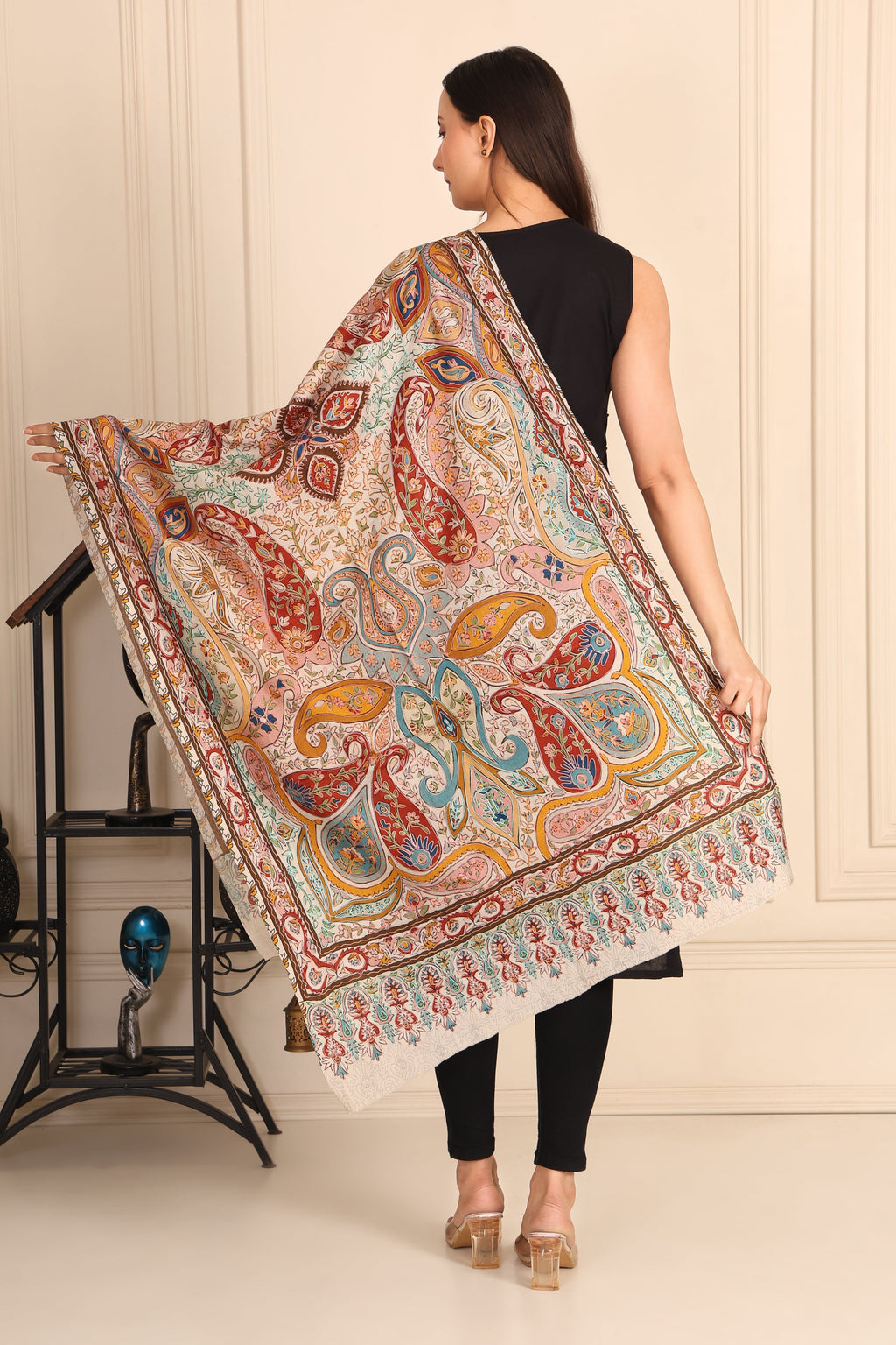 Kalamkari Pashmina Blend Shawl – Art Layout