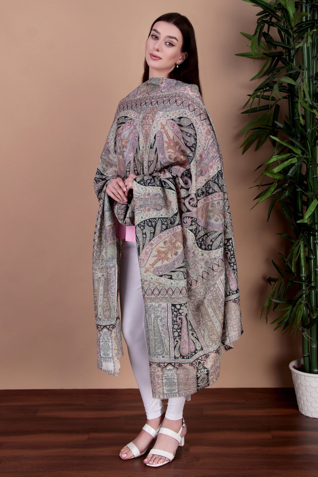 Kalamkari Pashmina Blend Shawl – Art Mastery
