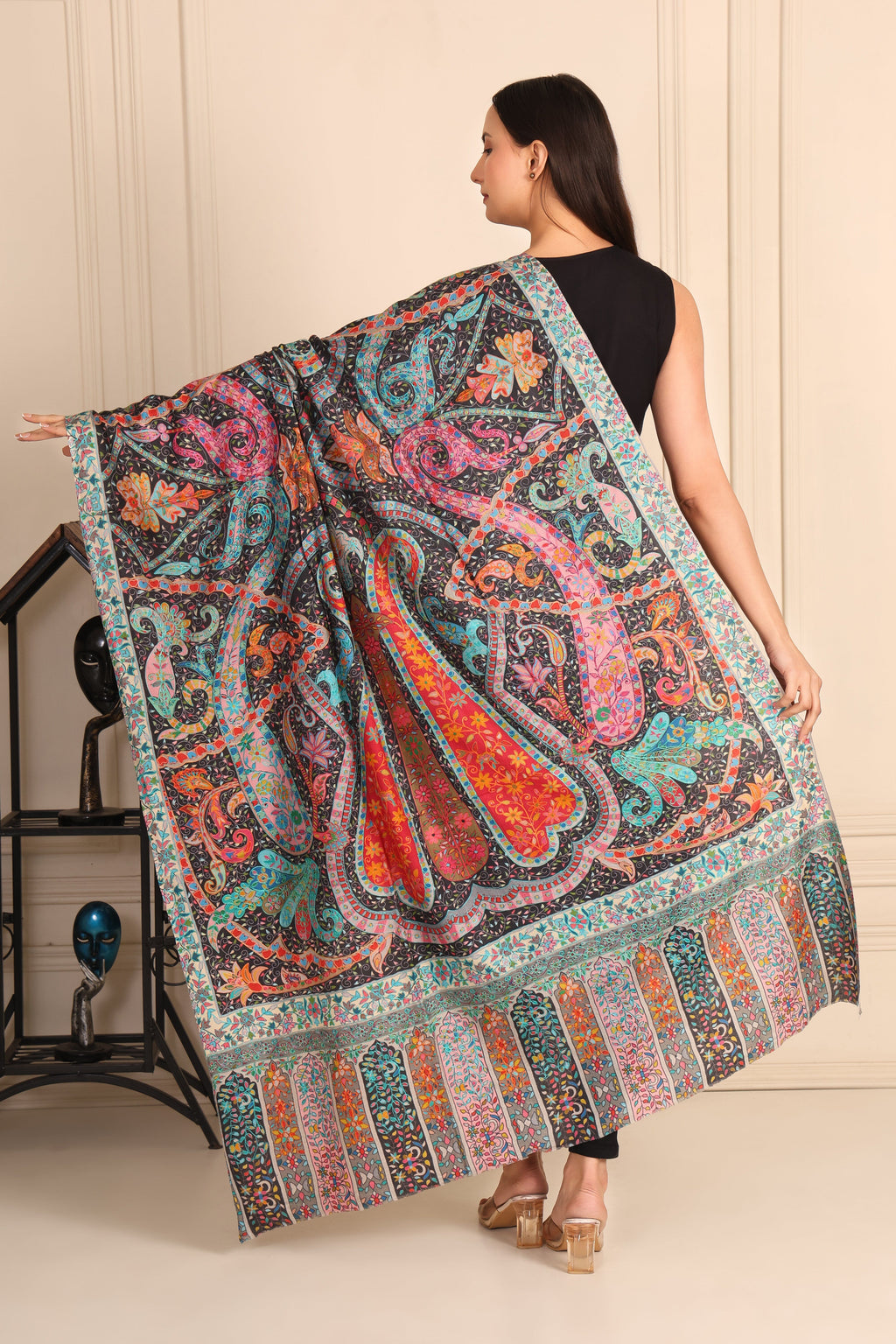 Kalamkari Pashmina Blend Shawl – Craft Panel