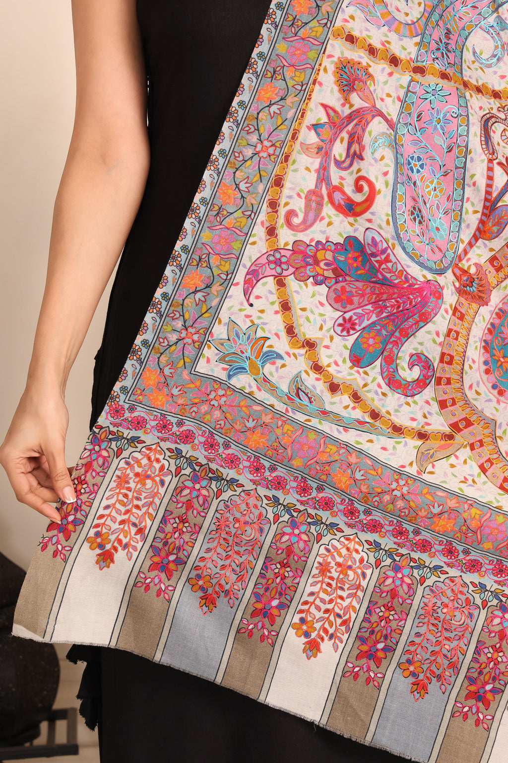 Kalamkari Pashmina Blend Shawl – Craft Story