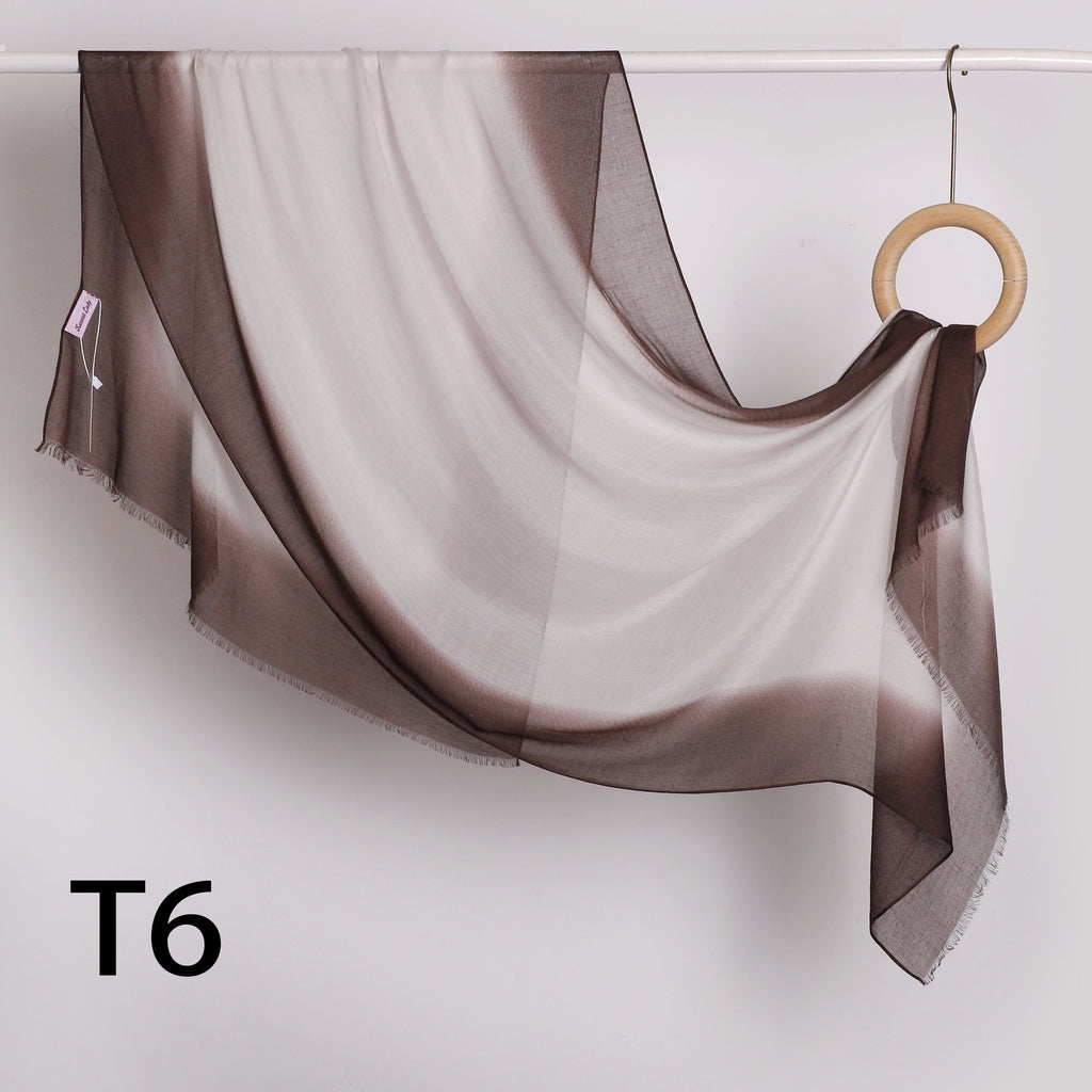 Linen Border Ombre Scarf