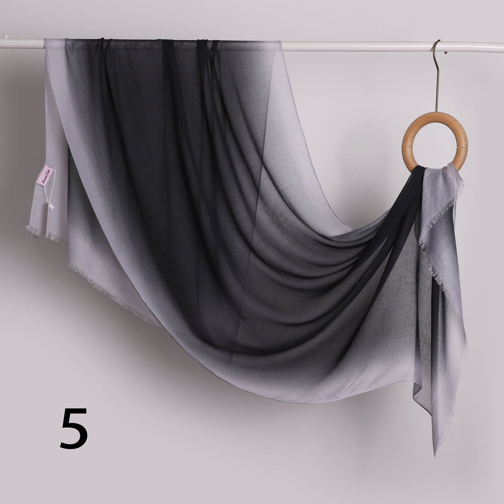 Linen Border Ombre Scarf