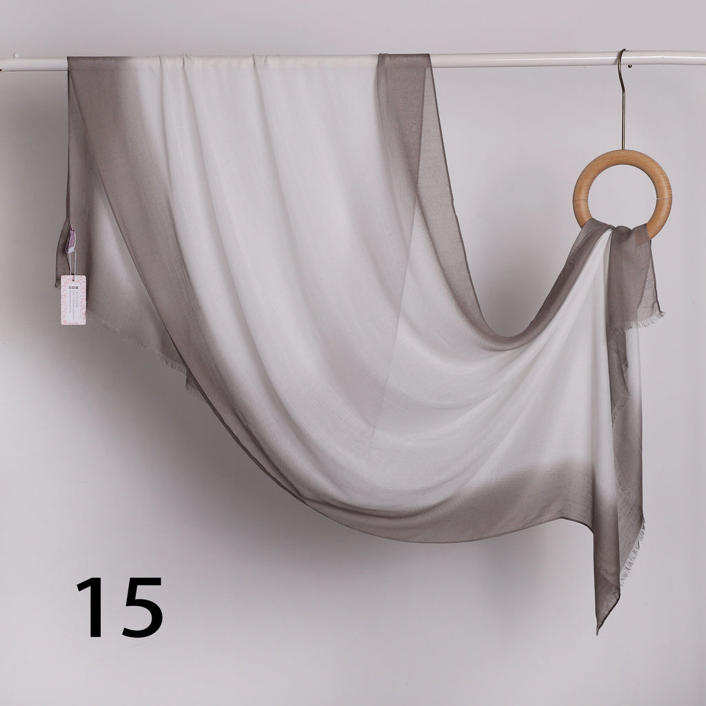 Linen Border Ombre Scarf