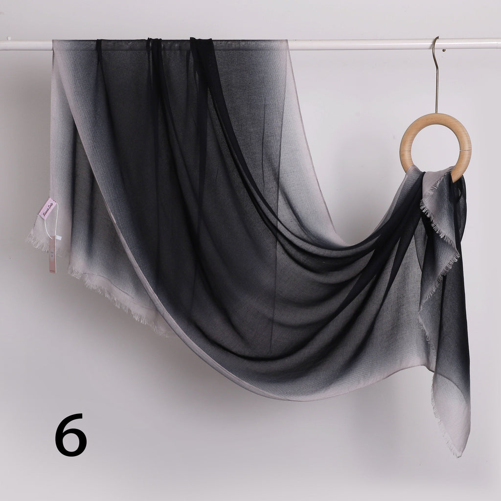 Linen Border Ombre Scarf
