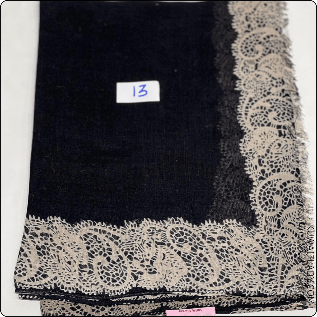 Linen Elite Border Scarf
