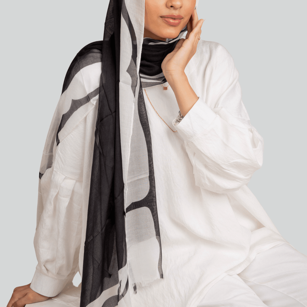 Marble Print Linen Scarf