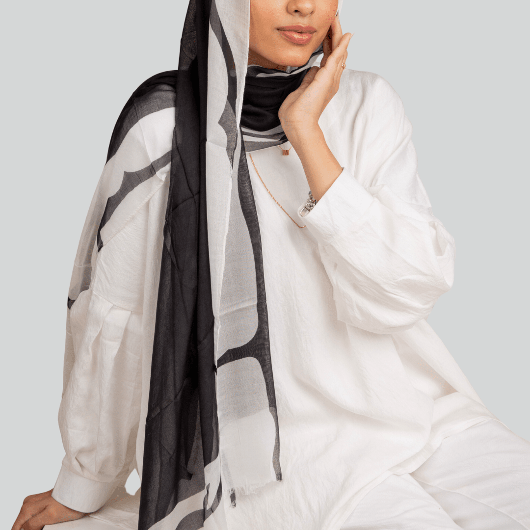 Marble Print Linen Scarf