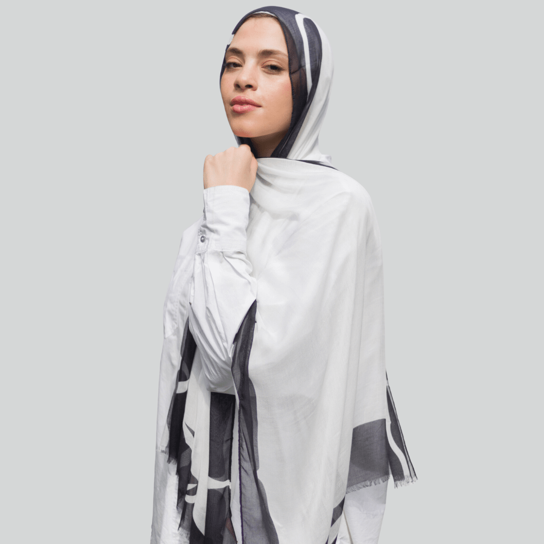 Marble Print Linen Scarf