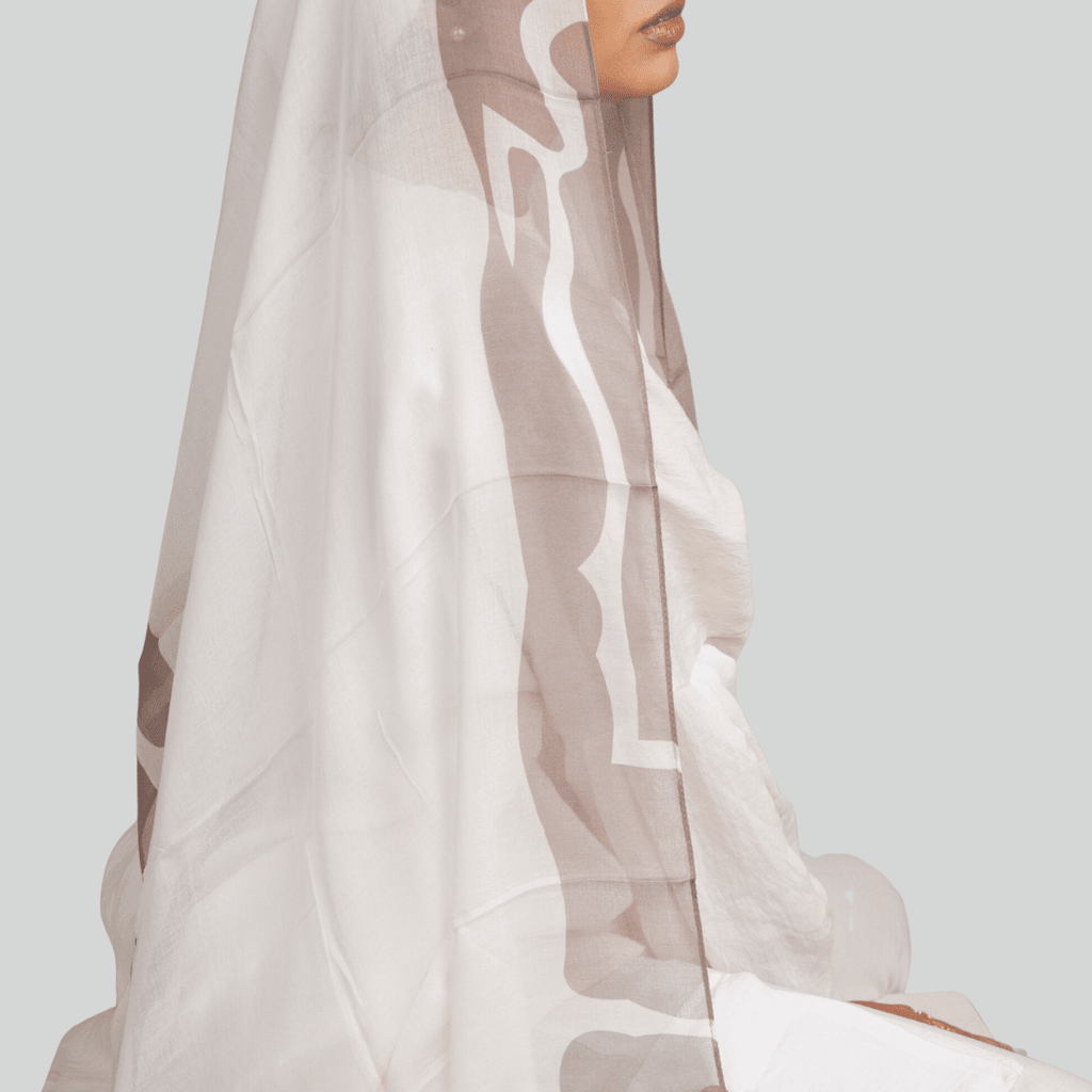 Marble Print Linen Scarf