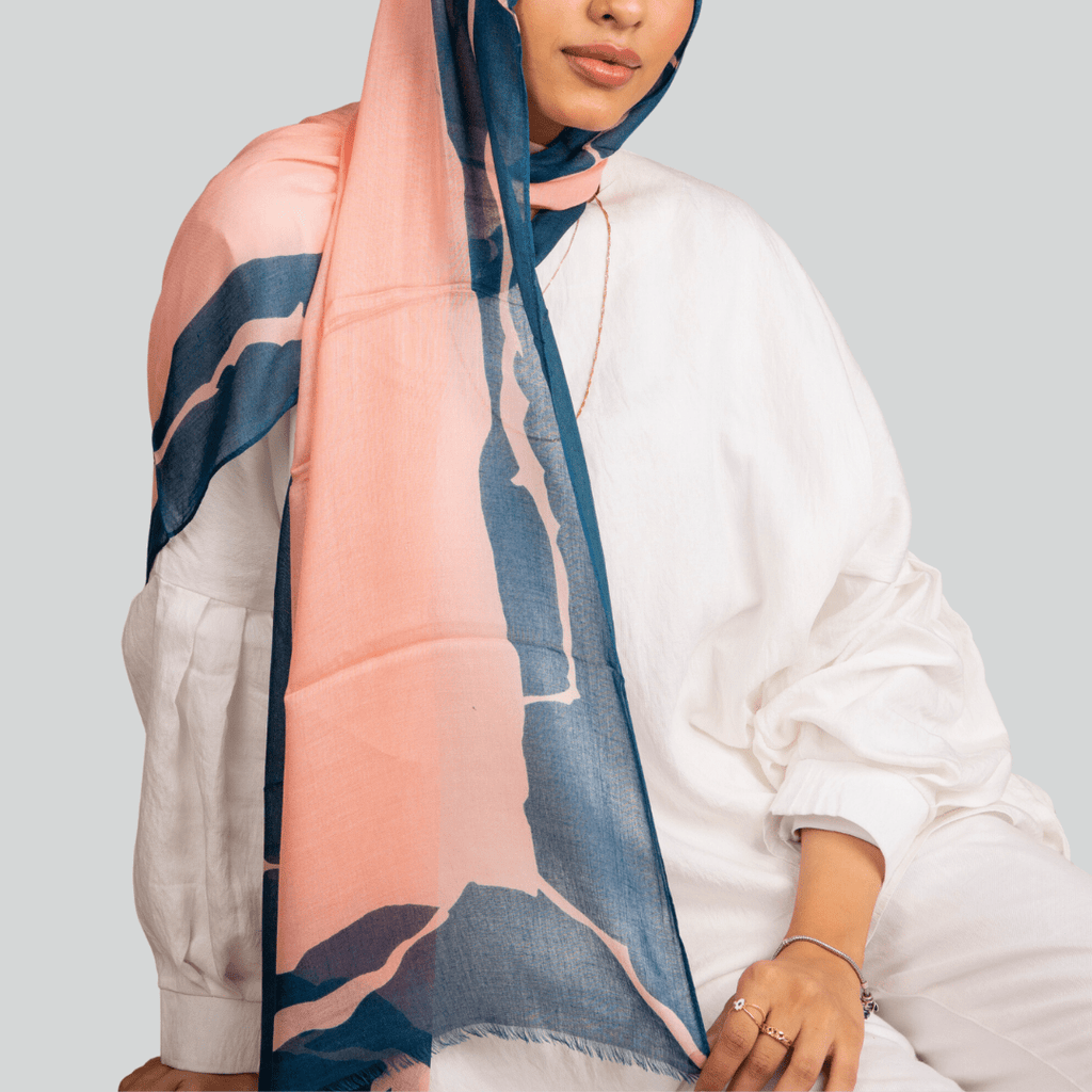 Marble Print Linen Scarf