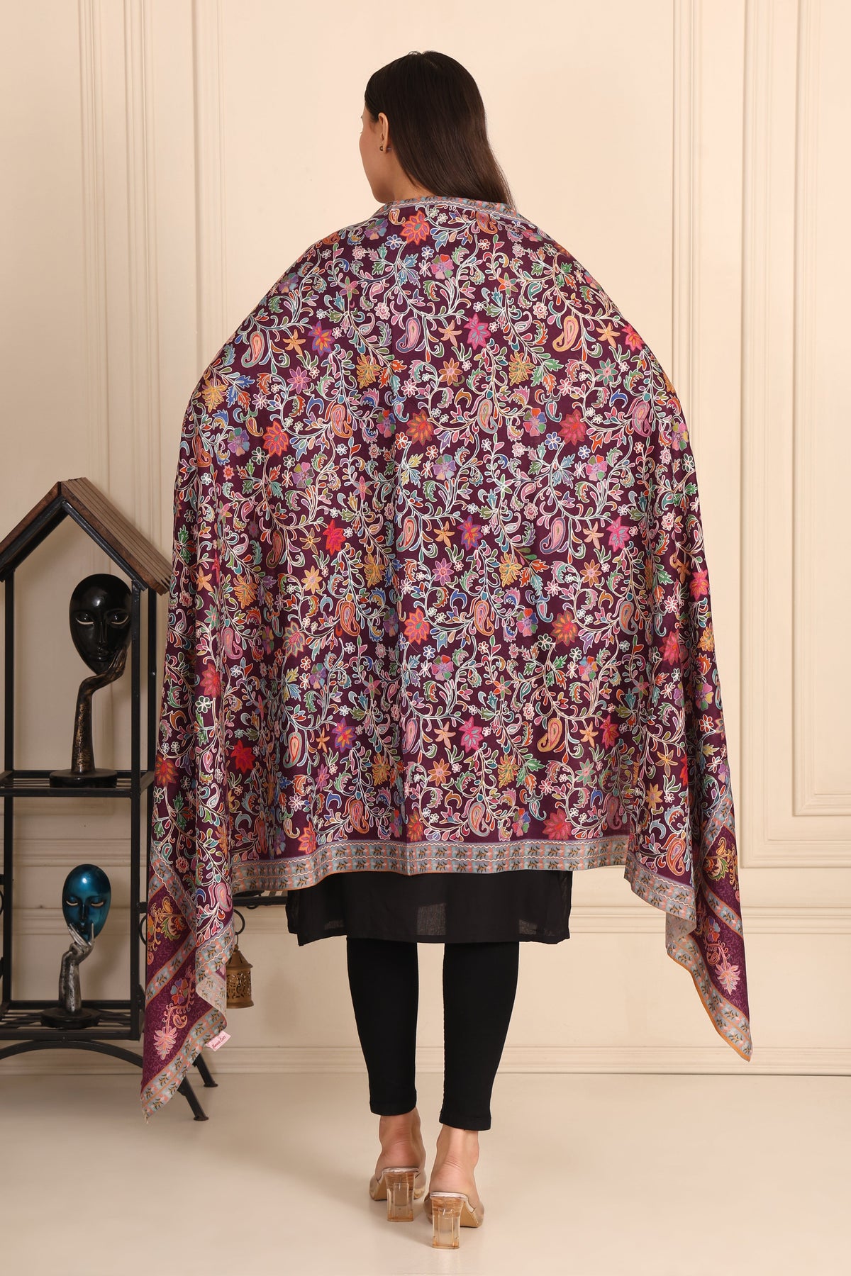 Pashmina Kalamkari Maroon