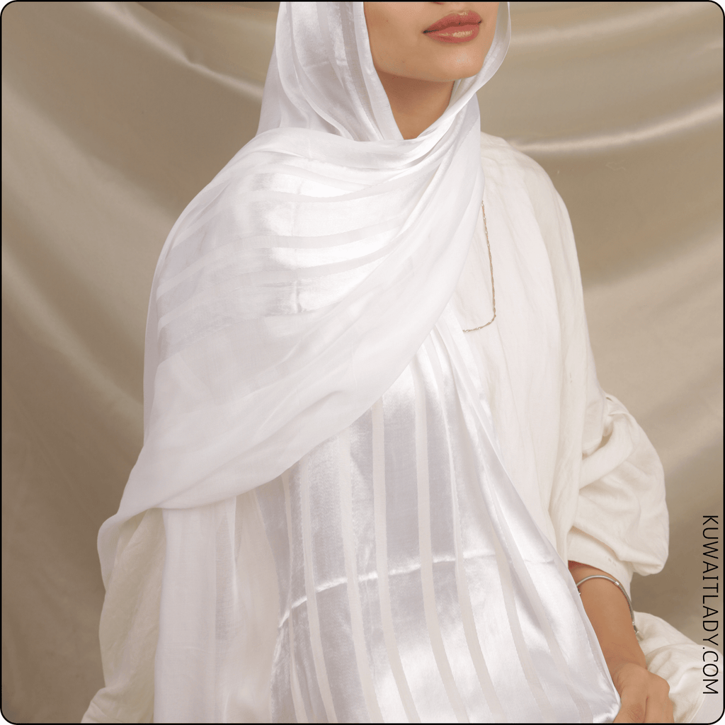 وشاح ثنائي من الساتان والكتان السادة