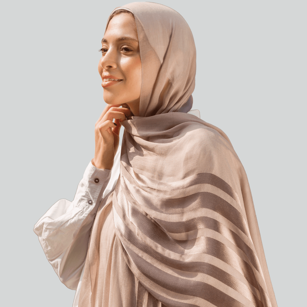وشاح ثنائي من الساتان والكتان السادة