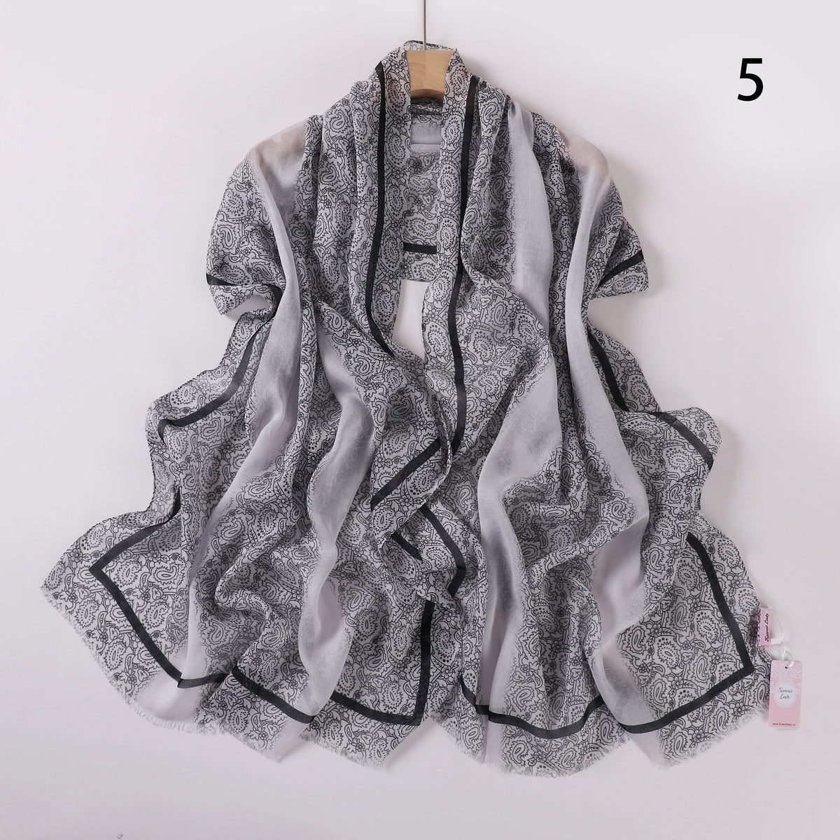 Soft Swirl Linen Printed Scarf