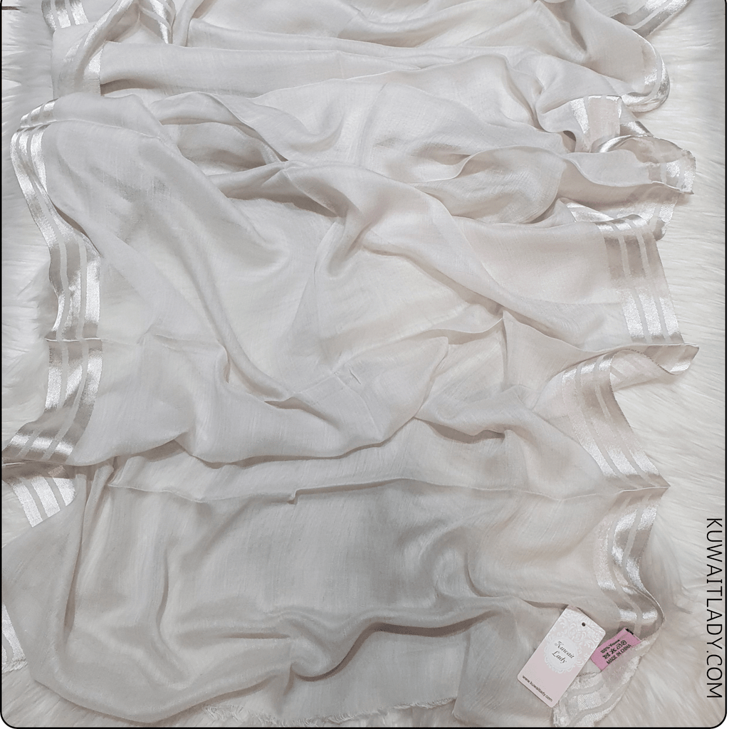 Three Satin Lines Linen Scarf
