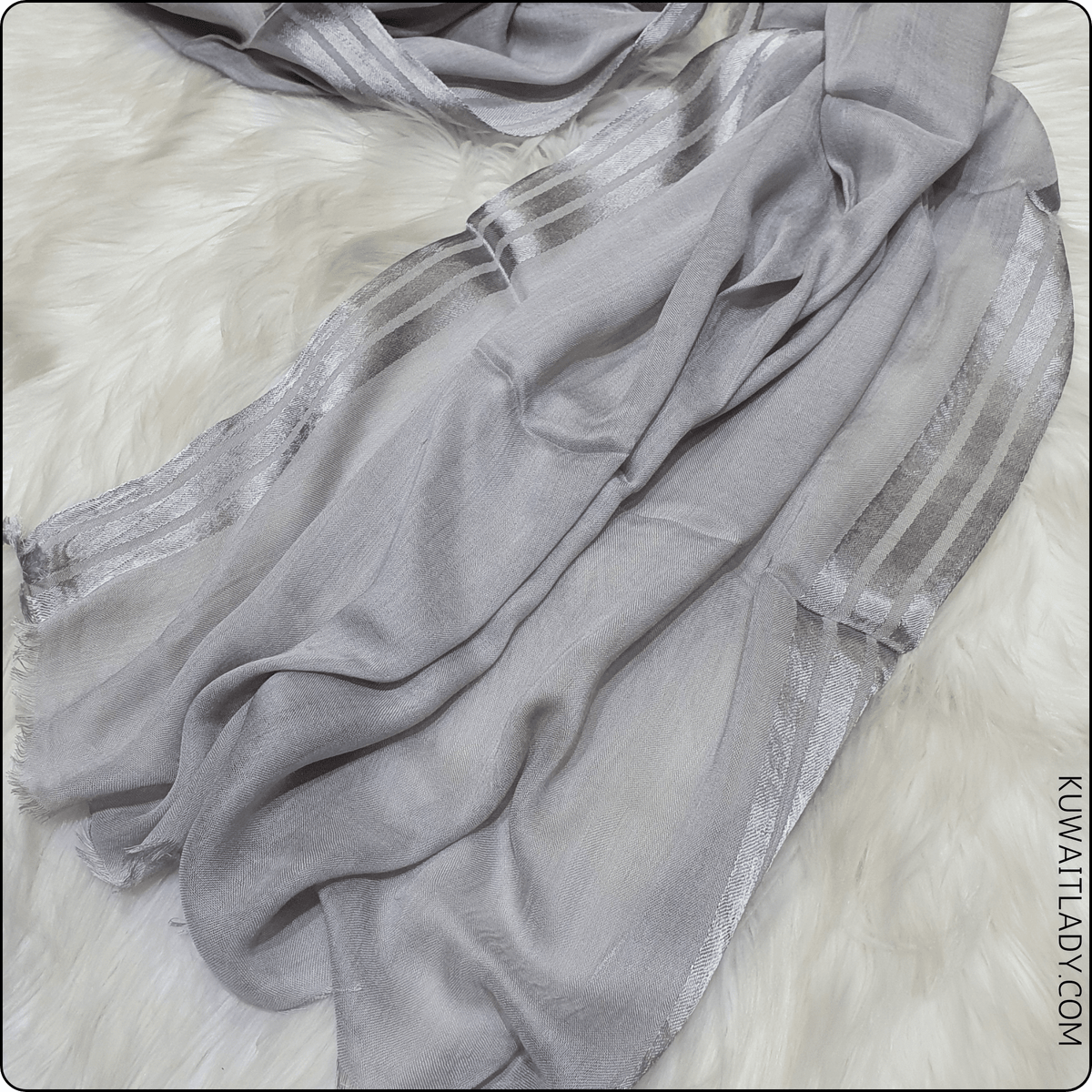 Three Satin Lines Linen Scarf