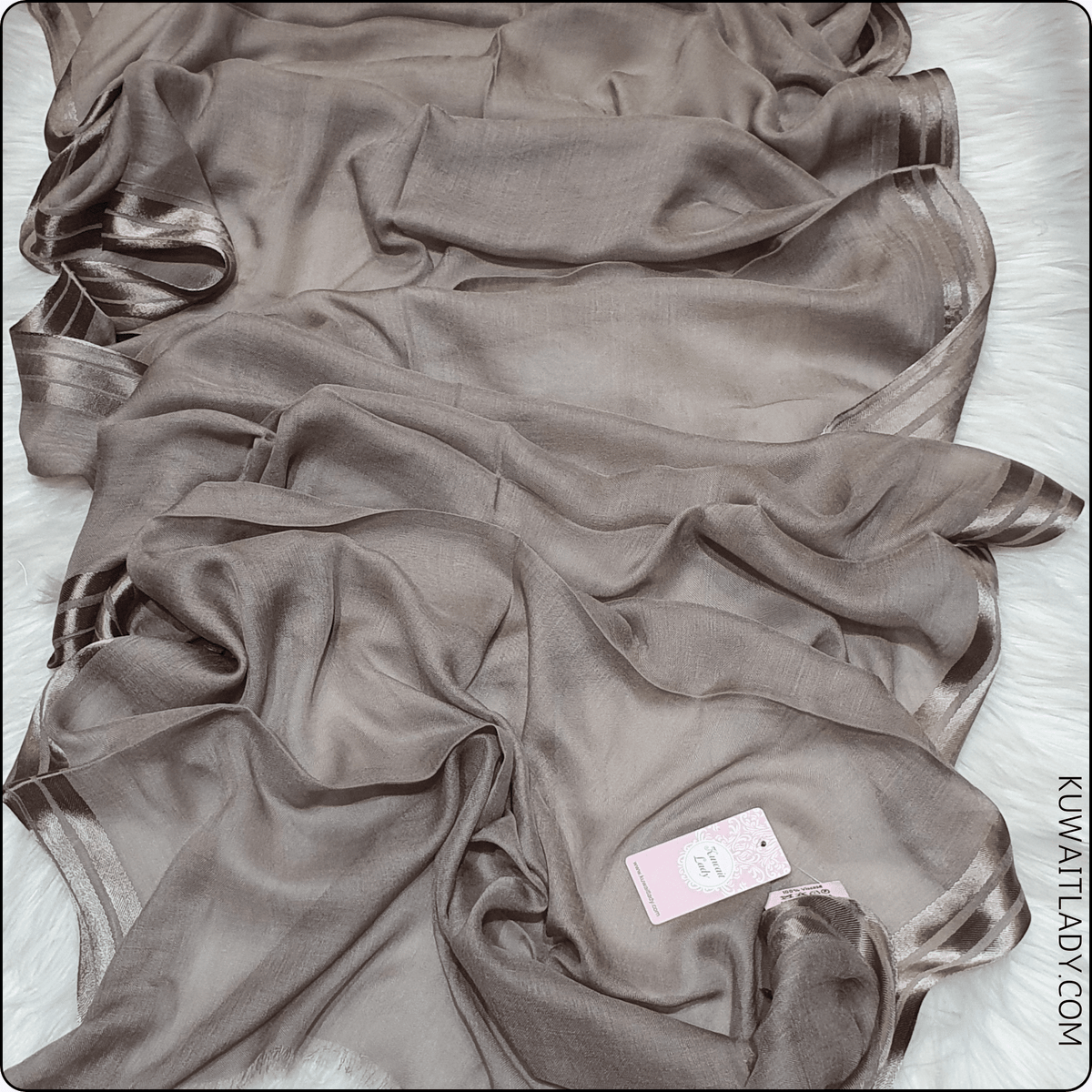Three Satin Lines Linen Scarf