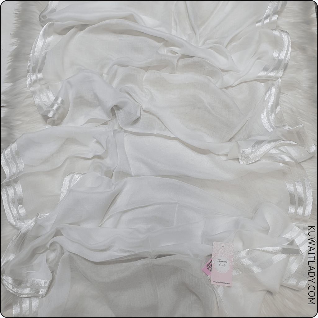 Three Satin Lines Linen Scarf